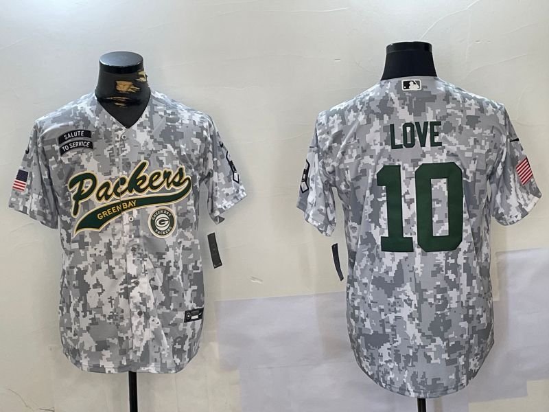 Men Green Bay Packers #10 Love Nike Arctic Camo 2024 Salute to Service Limited NFL Jersey style 3->green bay packers->NFL Jersey